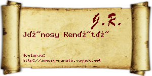 Jánosy Renátó névjegykártya